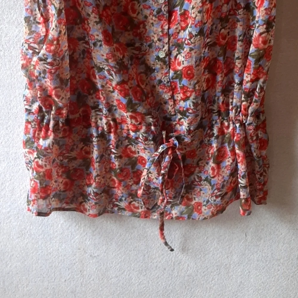 Floral Ruffle Sleeve Blouse (Bobbie Brooks)